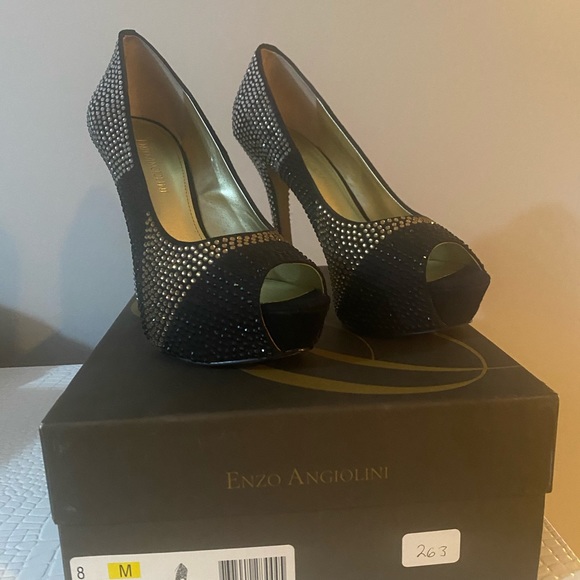 Enzo Angiolini size 8 peep toe heels - Picture 7 of 9